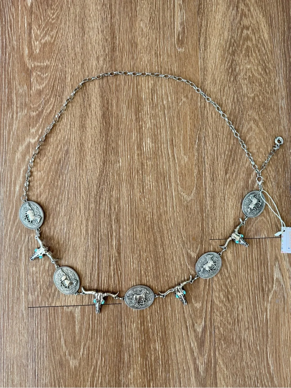 Western Metal Concho Chain Belt